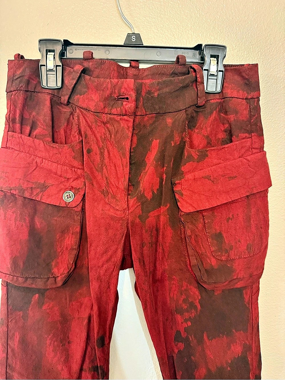 Masnada Red & Black Cargo Pants Waist 40 - Picture 3 of 5